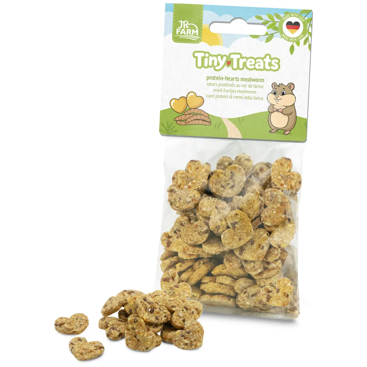 JR Farm Tiny Treats Hjerte med Melorme til Hamster 100 g
